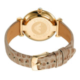 Buy Shop Emporio Armani Gianni T Bar Crystals Silver Dial Brown Leather Strap Watch For Women - AR11518 USA Online