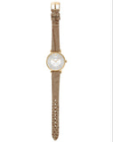 Buy Shop Emporio Armani Gianni T Bar Crystals Silver Dial Brown Leather Strap Watch For Women - AR11518 USA Online