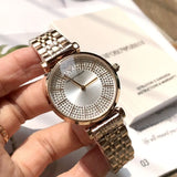 Buy Shop Emporio Armani Gianni T-Bar Crystals Silver Dial Rose Gold Steel Strap Watch For Women - AR11446 USA Online