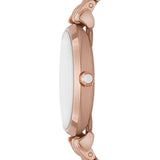 Buy Shop Emporio Armani Gianni T-Bar Crystals Silver Dial Rose Gold Steel Strap Watch For Women - AR11446 USA Online
