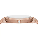 Buy Shop Emporio Armani Gianni T-Bar Crystals Silver Dial Rose Gold Steel Strap Watch For Women - AR11446 USA Online