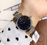 Buy Shop Emporio Armani Gianni T Bar Dark Blue Dial Silver Stainless Steel Watch For Women - AR11091 USA Online