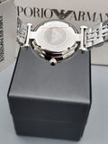 Buy Shop Emporio Armani Gianni T Bar Dark Blue Dial Silver Stainless Steel Watch For Women - AR11091 USA Online