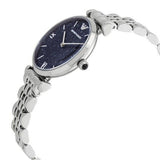 Buy Shop Emporio Armani Gianni T Bar Dark Blue Dial Silver Stainless Steel Watch For Women - AR11091 USA Online