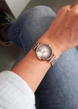 Buy Shop Emporio Armani Gianni T Bar Grey Dial Two Tone Stainless Steel Watch For Women - AR1725 USA Online