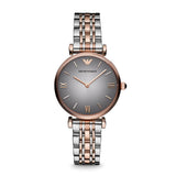 Buy Shop Emporio Armani Gianni T Bar Grey Dial Two Tone Stainless Steel Watch For Women - AR1725 USA Online