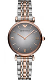 Buy Shop Emporio Armani Gianni T Bar Grey Dial Two Tone Stainless Steel Watch For Women - AR1725 USA Online