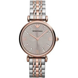 Buy Shop Emporio Armani Gianni T Bar Grey Dial Two Tone Steel Strap Watch For Women - AR1841 USA Online