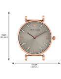 Buy Shop Emporio Armani Gianni T Bar Gunmetal Dial Beige Leather Strap Watch For Women - AR1681 USA Online