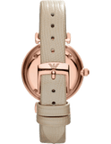 Buy Shop Emporio Armani Gianni T Bar Gunmetal Dial Beige Leather Strap Watch For Women - AR1681 USA Online