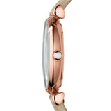 Buy Shop Emporio Armani Gianni T Bar Gunmetal Dial Beige Leather Strap Watch For Women - AR1681 USA Online