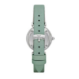 Buy Shop Emporio Armani Gianni T Bar Mother Of Pearl Blue Dial Blue Leather Strap Watch For Women - AR1959 USA Online