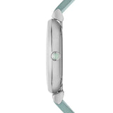 Buy Shop Emporio Armani Gianni T Bar Mother Of Pearl Blue Dial Blue Leather Strap Watch For Women - AR1959 USA Online