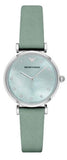 Buy Shop Emporio Armani Gianni T Bar Mother Of Pearl Blue Dial Blue Leather Strap Watch For Women - AR1959 USA Online