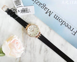 Buy Shop Emporio Armani Gianni T-Bar Mother of Pearl Dial Black Leather Strap Watch For Women - AR11295 USA Online