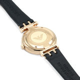 Buy Shop Emporio Armani Gianni T-Bar Mother of Pearl Dial Black Leather Strap Watch For Women - AR11295 USA Online