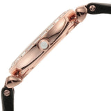 Buy Shop Emporio Armani Gianni T-Bar Mother of Pearl Dial Black Leather Strap Watch For Women - AR11295 USA Online