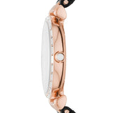 Buy Shop Emporio Armani Gianni T-Bar Mother of Pearl Dial Black Leather Strap Watch For Women - AR11295 USA Online