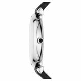 Buy Shop Emporio Armani Gianni T Bar Mother of Pearl Dial Black Leather Strap Watch For Women - AR90002 USA Online