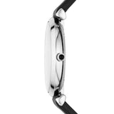 Buy Shop Emporio Armani Gianni T Bar Mother of Pearl Dial Black Leather Strap Watch For Women - AR90002 USA Online
