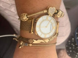 Buy Shop Emporio Armani Gianni T Bar Mother of Pearl Dial Gold Mesh Bracelet Watch For Women - AR11321 USA Online