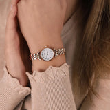 Buy Shop Emporio Armani Gianni T-Bar Mother of Pearl Dial Rose Gold Steel Strap Watch For Women - AR11203 USA Online