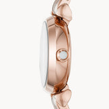 Buy Shop Emporio Armani Gianni T-Bar Mother of Pearl Dial Rose Gold Steel Strap Watch For Women - AR11203 USA Online
