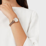Buy Shop Emporio Armani Gianni T-Bar Mother of Pearl Dial Rose Gold Steel Strap Watch For Women - AR11316 USA Online