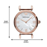 Buy Shop Emporio Armani Gianni T-Bar Mother of Pearl Dial Rose Gold Steel Strap Watch For Women - AR11316 USA Online