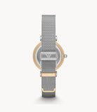 Buy Shop Emporio Armani Gianni T Bar Mother of Pearl Dial Silver Mesh Bracelet Watch For Women - AR2068 USA Online