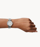 Buy Shop Emporio Armani Gianni T-Bar Mother of Pearl Dial Silver Stainless Steel Watch For Women - AR1908 USA Online