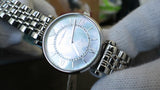 Buy Shop Emporio Armani Gianni T-Bar Mother of Pearl Dial Silver Stainless Steel Watch For Women - AR1908 USA Online