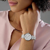 Buy Shop Emporio Armani Gianni T-Bar Mother of Pearl Dial Silver Stainless Steel Watch For Women - AR1908 USA Online