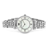 Buy Shop Emporio Armani Gianni T-Bar Mother of Pearl Dial Silver Stainless Steel Watch For Women - AR1908 USA Online