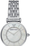 Buy Shop Emporio Armani Gianni T-Bar Mother of Pearl Dial Silver Stainless Steel Watch For Women - AR1908 USA Online