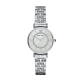 Buy Shop Emporio Armani Gianni T-Bar Mother of Pearl Dial Silver Stainless Steel Watch For Women - AR1908 USA Online