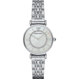 Buy Shop Emporio Armani Gianni T-Bar Mother of Pearl Dial Silver Stainless Steel Watch For Women - AR1908 USA Online