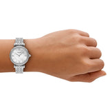 Buy Shop Emporio Armani Gianni T-Bar Mother of Pearl Dial Silver Steel Strap Watch for Women - AR11701 USA Online