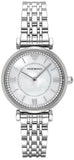 Buy Shop Emporio Armani Gianni T-Bar Mother of Pearl Dial Silver Steel Strap Watch for Women - AR11701 USA Online