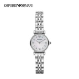 Buy Shop Emporio Armani Gianni T Bar Mother of Pearl Dial Silver Steel Strap Watch For Women - AR1688 USA Online