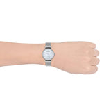Buy Shop Emporio Armani Gianni T Bar Mother of Pearl Dial Silver Steel Strap Watch For Women - AR1955 USA Online