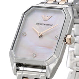 Buy Shop Emporio Armani Gianni T Bar Mother of Pearl Dial Two Tone Steel Strap Watch For Women - AR11146 USA Online