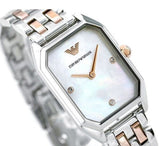 Buy Shop Emporio Armani Gianni T Bar Mother of Pearl Dial Two Tone Steel Strap Watch For Women - AR11146 USA Online