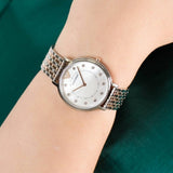 Buy Shop Emporio Armani Gianni T Bar Mother of Pearl Dial Two Tone Steel Strap Watch For Women - AR2508 USA Online