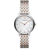 Buy Shop Emporio Armani Gianni T Bar Mother of Pearl Dial Two Tone Steel Strap Watch For Women - AR2508 USA Online