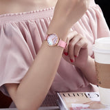 Buy Shop Emporio Armani Gianni T Bar Mother Of Pearl Pink Dial Pink Leather Strap Watch For Women - AR1958 USA Online