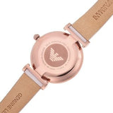Buy Shop Emporio Armani Gianni T Bar Mother Of Pearl Pink Dial Pink Leather Strap Watch For Women - AR1958 USA Online