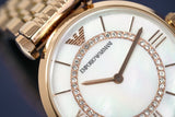 Buy Shop Emporio Armani Gianni T Bar Mother of Pearl Rose Gold Stainless Steel Strap Watch For Women - AR1909 USA Online