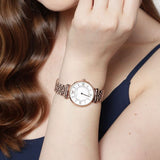 Buy Shop Emporio Armani Gianni T Bar Mother of Pearl Rose Gold Stainless Steel Strap Watch For Women - AR1909 USA Online