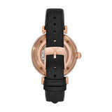 Buy Shop Emporio Armani Gianni T Bar Mother of Pearl White Dial Black Leather Strap Watch For Women - AR60047 USA Online